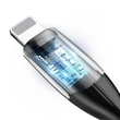 Kép 6/7 - Baseus Horizontal Lightning kábel LED jelzőfénnyel 1m 2
