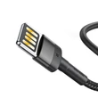 Kép 3/5 - 4A 1 m-es Lightning USB-kábel (kétoldalas) (szürke-fekete)