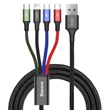 Kép 1/12 - Baseus Fast 4 az 1-ben USB-kábel 2xUSB-C / Lightning / Micro 3,5A 1,2 m (fekete)