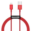Kép 1/11 - USB-kábel a Lightning Baseus Superior sorozathoz, 2,4 A, 1 m (piros)