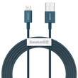 Kép 1/11 - USB-kábel a Lightning Baseus Superior sorozathoz, 2,4 A, 2 m (kék)