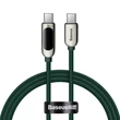 Kép 1/11 - USB-C – USB-C Baseus kijelzőkábel, tápellátás, 100 W, 1 m (zöld)