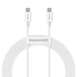 Kép 1/11 - Baseus Superior sorozatú USB-C-USB-C kábel, 100 W, 2 m (fehér)