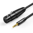 Kép 1/3 - UGREEN AV182 XLR anya-3,5 dugós jack kábel - 2 m (fekete)