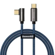 Kép 1/11 - Baseus Legend Series USB-C – USB-C ferde kábel, PD, 100 W, 1 m (kék)