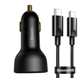 Kép 1/11 - Baseus Superme USB autós töltő, USB-C, 100W + USB-C kábel (fekete)