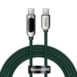 Kép 1/11 - USB-C – USB-C Baseus kijelzőkábel, 100 W, 2 m (zöld)