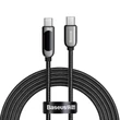 Kép 1/11 - USB-C – USB-C Baseus kijelzőkábel, 100 W, 2 m (fekete)