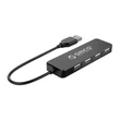 Kép 1/4 - Orico hub adapter, USB-4x USB (fekete)