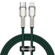 Kép 1/7 - USB-C kábel a Lightning Baseus Cafule-hez, PD, 20 W, 1 m (zöld)