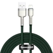 Kép 1/6 - USB-kábel Lightning Baseus Cafule-hez, 2,4A, 2m (zöld)