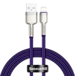 Kép 1/6 - USB-kábel a Lightning Baseus Cafule-hez, 2,4A, 1 m (ibolya)