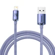 Kép 1/5 - USB-kábel Lightning Baseus Crystal Shine, 2.4A, 2m (Ibolya)