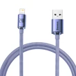 Kép 1/5 - USB-kábel a Lightning Baseus Crystal Shine, 2,4A, 1.2m (ibolya)