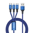 Kép 1/8 - Baseus Rapid Series 3-in-1 cable USB-C For M+L+T  1.2m Blue