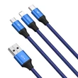 Kép 8/8 - Baseus Rapid Series 3-in-1 cable USB-C For M+L+T  1.2m Blue