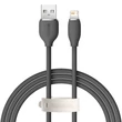 Kép 1/7 - USB -kábel a Lightning Baseus Jelly, 2,4A, 1,2m (fekete)