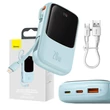 Kép 1/6 - Powerbank Baseus Qpow Pro Lightning kábellel, USB-C, USB, 10000mAh, 20W (kék)