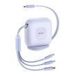 Kép 1/5 - Baseus Traction 3in1 USB-C / Lightning / Micro 100W 1.7m kábel (lila)
