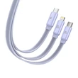 Kép 2/5 - Baseus Traction 3in1 USB-C / Lightning / Micro 100W 1.7m kábel (lila)