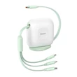 Kép 1/5 - Baseus Traction 3 az 1-ben USB-C / Lightning / Micro 100W 1.7m kábel (zöld)