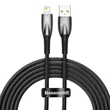 Kép 1/6 - Baseus Glimmer USB - Lightning töltőkábel, 2.4A, 2m (fekete)