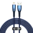 Kép 1/6 - Baseus Glimmer USB - Lightning töltőkábel, 2.4A, 2m (kék)