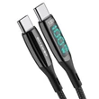 Kép 1/4 - BlitzWolf BW-TC23 USB-C - USB-C töltőkábel kijelzővel, 100W, 0.9m (fekete)
