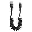 Kép 1/2 - USB to Lightning Cable, Mcdodo CA-6410, Spring, 1.8m (Black)