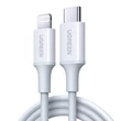 Kép 1/3 - UGREEN USB-C to Lightning Charging Cable, PD 3A, 0.5m (white)