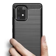 Kép 5/12 - Carbon Case Flexible Cover TPU Case for Samsung Galaxy S10 Lite black