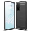 Kép 1/6 - Carbon Case Flexible Cover TPU Case for Huawei P40 black