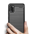 Kép 2/7 - Carbon Case Flexible Cover TPU Case for Samsung Galaxy A41 blue