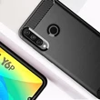 Kép 10/15 - Carbon Case Flexible Cover TPU Case for Huawei Y6p black