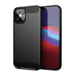 Kép 1/12 - Carbon Case Flexible Cover TPU Case for iPhone 12 Pro Max black