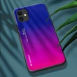 Kép 2/9 - Gradient Glass Durable Cover with Tempered Glass Back iPhone 12 mini pink-purple