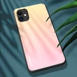 Kép 2/9 - Gradient Glass Durable Cover with Tempered Glass Back iPhone 12 mini pink