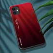 Kép 3/9 - Gradient Glass Durable Cover with Tempered Glass Back iPhone 12 mini black-red
