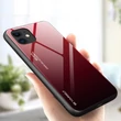 Kép 4/9 - Gradient Glass Durable Cover with Tempered Glass Back iPhone 12 mini black-red