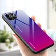 Kép 10/10 - Gradient Glass Durable Cover with Tempered Glass Back iPhone 12 Pro Max pink-purple