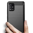 Kép 13/14 - Carbon Case Flexible Cover TPU Case for Samsung Galaxy M31s blue