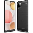 Kép 1/6 - Carbon Case Flexible Cover TPU Case for Samsung Galaxy A42 5G black