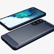 Kép 3/7 - Carbon Case Flexible Cover TPU Case for Samsung Galaxy S21 5G blue