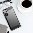 Kép 7/7 - Carbon Case Flexible Cover TPU Case for Samsung Galaxy S21 5G blue