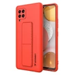 Kép 1/12 - Wozinsky Kickstand Case Silicone Stand Cover for Samsung Galaxy A42 5G Red
