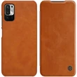 Kép 1/10 - Nillkin Qin leather holster cover for Xiaomi Redmi Note 10 5G brown