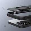Kép 8/12 - Nillkin Super Frosted Shield Case + kickstand for iPhone 13 Pro Max black