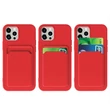 Kép 11/11 - Card Case Silicone Wallet with Card Slot Documents for iPhone 13 pink