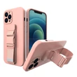 Kép 1/18 - Rope case Gel case with a chain lanyard bag lanyard iPhone 13 pink