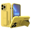 Kép 1/12 - Wozinsky Kickstand Case silicone cover for iPhone 13 Pro yellow